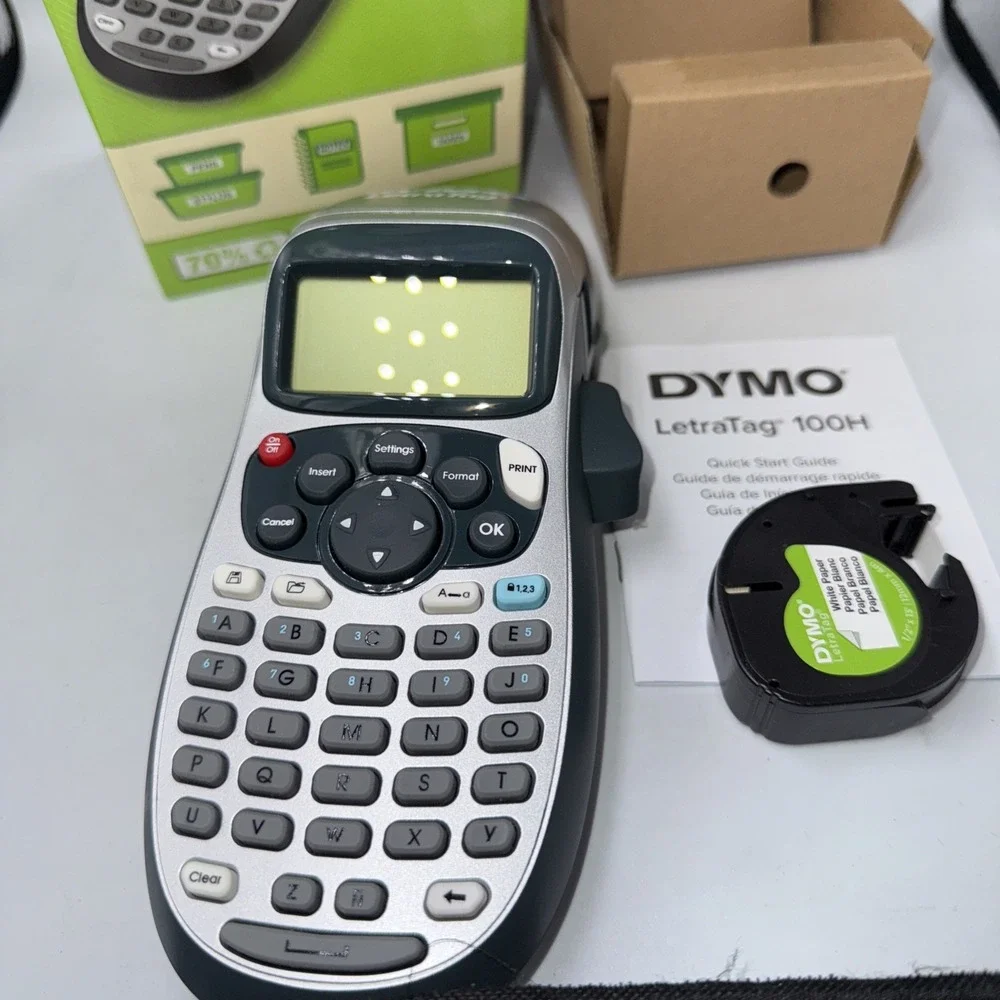 DYMO Portable Printer Handheld Label Maker Black Silver Letratag 100H+ New